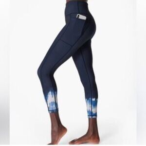 Sweaty Betty Super Sculpt 7/8 Leggings Navy Ink Print, Size Small Tie Dye